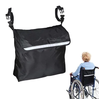 Produktbild von Rollstuhl-Aufbewahrungstasche, Hängeaufbewahrungstasche, Oxford-Stoffmaterial, große Speicherkapazität, 46 * 41 cm, schwarz