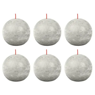 Produktbild von Bolsius Rustikale Kugelkerzen Shine 6 Stk. 76x71 mm Sandgrau
