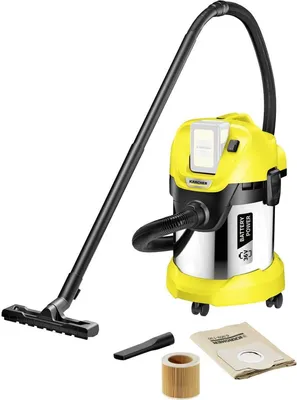 Obrázok produktu pre Kärcher WD 3 Battery Premium, 300 W, Bubnový vysávač, Suché a mokré, Vrecko na prach, 17 L, Filtrovanie