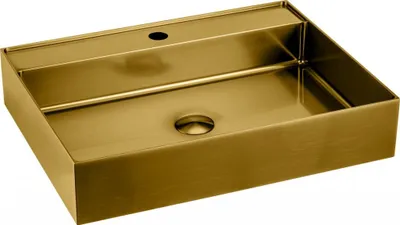 Obrázek produktu pro Sapho Aurum - Umyvadlo 550x420 mm, bez přepadu, otvor pro baterii, matná zlatá AU202