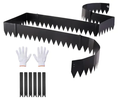 Zdjęcie produktu dla Obrzeże Trawnikowe Vevor 6 Szt 1016X203Mm Stal Ocynkowana Czarne Mocne