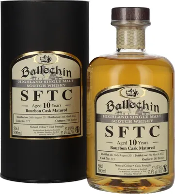 Image de Edradour Ballechin SFTC 10 Years Old Bourbon Cask Matured 2011 57,4% Vol. 0,5l en boîte cadeau