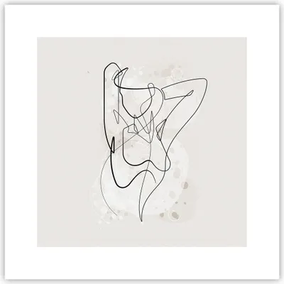 Produktbild von Poster - Poster ohne Rahmen - Linie Frau Linie - 30x30 cm - Wand Bild - Wanddeko - Wandbilder - Kunstposter - Wandposter - Bilder - Kunstdruck - Wanddekoration - Wandbild - P2XAC30x30-5119
