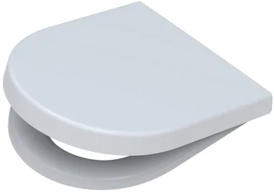 A white toilet seat with a lid, shown from a slightly elevated angle.