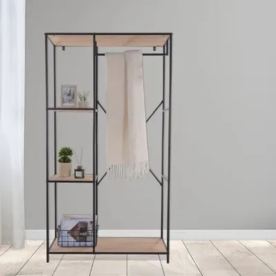 Obrázek produktu pro Kovový regál se 4 policemi z MDF, 90 x 40 x 167 cm
