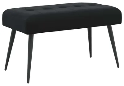 Image de Banc vidaXL capitonné noir 80 x 40 x 46 cm, velours
