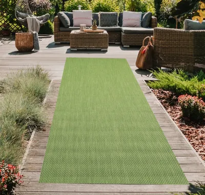 Produktbild von In- & Outdoor Teppich Sisal Terrasse Küche Unidesign in grün Größe - 80 x 150 cm