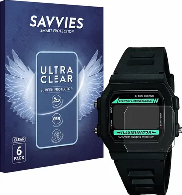 Produktbild von 6x Für Casio W-86-1VQES Schutzfolie Savvies Displayschutz Display Schutz Folie Klar Transparent