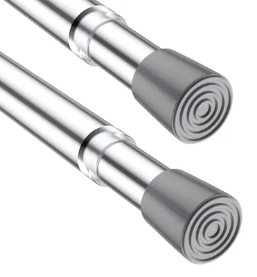 Produktbild von Gardinenstange ohne Bohren - Teleskopstange für Fenster - Silber - 68-100 cm - 2 Stück