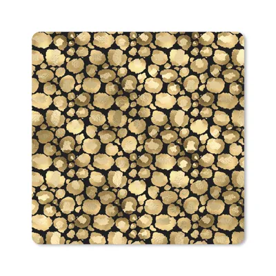 Produktbild von MuchoWow® Mauspad Mousepad Muster - Pantherdruck - Gold 20x20 cm - Mousepads - Maus Mat - Pad - Mausunterlage - Desk Mat - Bureauartikeln