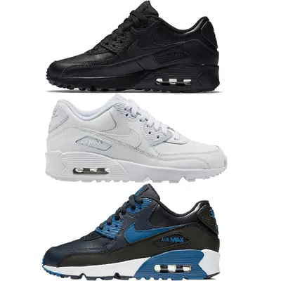 Produktbild von Nike Air Max 90 Leather (GS) Sneaker Aktuelle Kollektion 2016 verschiedene Farben, Schuhgröße:EUR 37.5, Farbe:schwarz