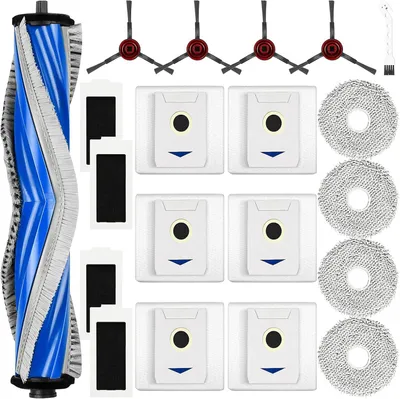 Produktbild von 20 Stück Zubehör für Ecovac Deebot T30 / T30 Pro Omni Saugroboter, 1 Hauptbürste 6 Staubbeutel 4 Wischpads 4 Filter 4 Seitenbürsten 1 Reinigungsbürste