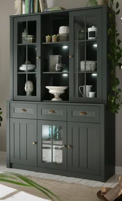 Produktbild von Buffetschrank "Forres" grün Landhaus Buffet mit Stauraum 130 x 196