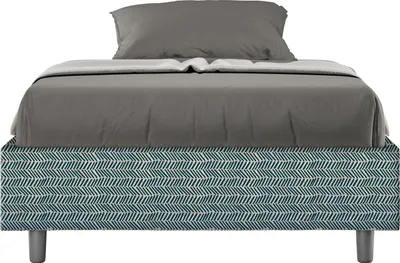 Produktbild von ITYHOME - Gepolstertes Bett ohne Lattenrost 120x200 mit Stoffbezug Aragona 8 Blau Azelia