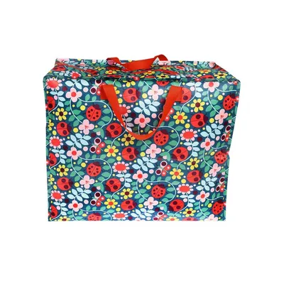 Immagine prodotto di Rex London - Borsa gigante XXL, borsa portaoggetti con cerniera - Ladybird / Coccinella, fiori