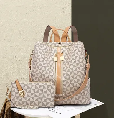 Produktbild von STILVORA Damen Rucksack Set 2-teilig, großer Reiserucksack, Freizeit Backpack, wasserdichter Schulrucksack, Laptop Rucksack, Fashion Daypack Damen
