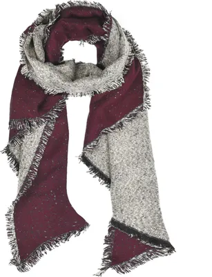 Produktbild von Strickschal mit Fransen XXL Wollschal Oversized langer Winterschal Damen Herren Uni Two Tone Design Autiga®