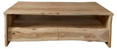 Produktbild von Couchtisch mit Ablage Akazie massiv 130 x 70 x 45 cm naturfarben DAHLIA