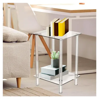 Produktbild von Transparenter Acryl-Beistelltisch, multifunktional für Schlafzimmer und Wohnzimmer