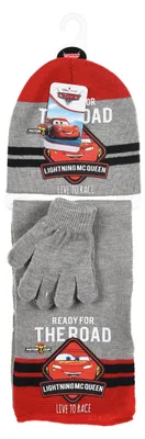 Produktbild von Cars Kinder Jungen Winter-Set 3-tlg. Winter-Mütze, Schal und Handschuhe, Farbe:Grau, Größe:52