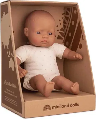 Produktbild von Miniland Dolls: lateinamerikanische Babypuppe, 32 cm, mit weichem Stoffkörper, i