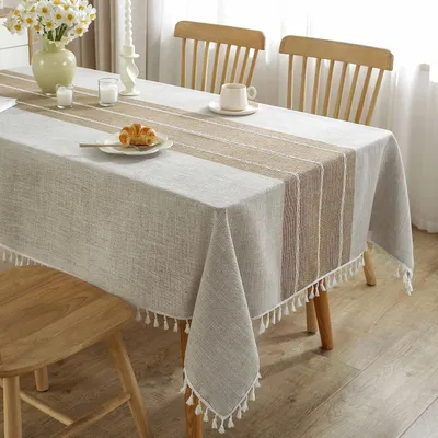 Immagine prodotto di Tovaglie lavabili in lino e cotone, ideali per la tavola da pranzo e per le feste