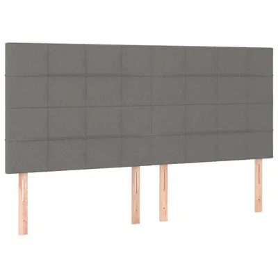 Produktbild von Kopfteile 4 Stk. Dunkelgrau 100x5x78/88 cm Stoff