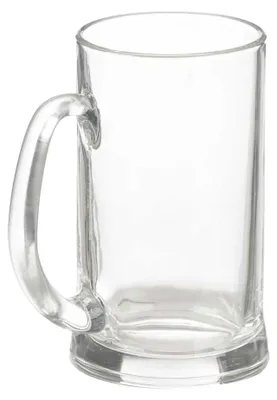 Bierkrug 650 ml mit Henkel, Glas, transparent