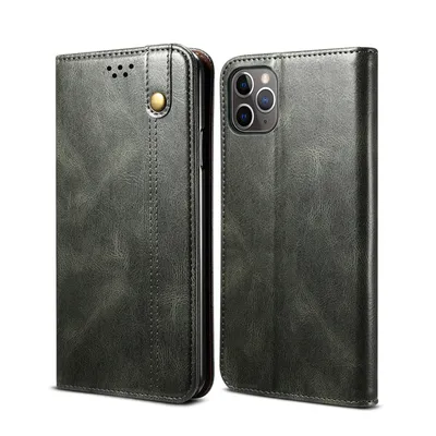 Obrázek produktu pro Pouzdro pro iPhone 11 Pro, kožené flip pouzdro peněženka s funkcí stojánku zelené