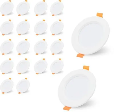 Immagine prodotto di Confezione da 20 faretti LED da 5 W, luce bianca fredda, orientamento fisso, grado di protezione IP20, per cucina e bagno