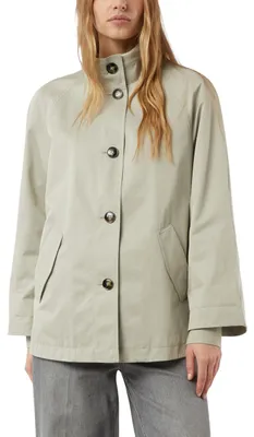 Productafbeelding van Comma dames jas met capuchon – Relaxed fit met opstaande kraag