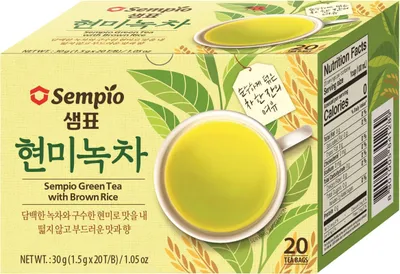 Produktbild von SEMPIO Gerösteter Brauner Reis Tee mit Grünem Tee 30g | 20 Teebeutel | Genmai | Grüntee