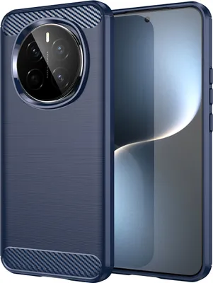 Produktbild von Hülle für Honor Magic7 Carbon-Faser Weich TPU Silikon Stoßfest Handyhülle Blau