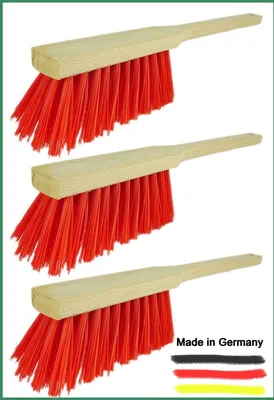 Image de Novaliv 3x Balai à main avec long manche I 45 cm I Elaston I Balai à neige bois Balayette à neige dust brush