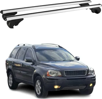 Image de Barres de toit Transversales pour Volvo XC90 I 2002-2014 Aluminium Argent