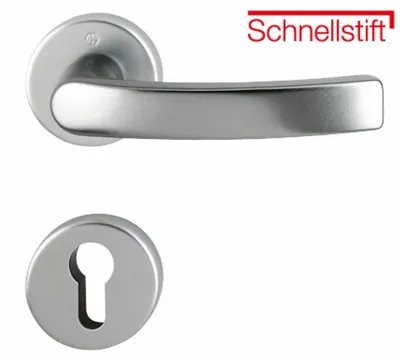 Produktbild von Hoppe Luxembourg Rosettengarnitur F9 Aluminium Stahlfarben 199/42KV/42KVS, PZ Profilzylinder