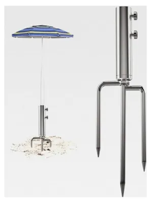 Produktbild von Schirmkegel, Strandschirm, Sandanker mit Sonnenschirmhalter, Schirm-Stahlanker, Silber