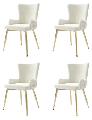 Immagine prodotto di Sedie da pranzo - Sedie in velluto - Sedie di design - Gambe in metallo - Set da 4 - Comode