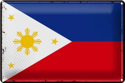 Produktbild von Blechschild Flagge Philippinen 30x20cm Retro Philippines