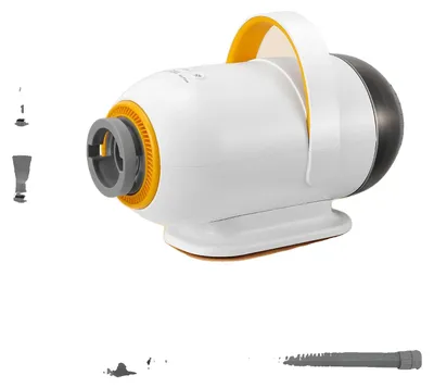 Immagine prodotto di Asciugacapelli per animali domestici, con flusso d'aria regolabile, include 4 ugelli, colore: bianco