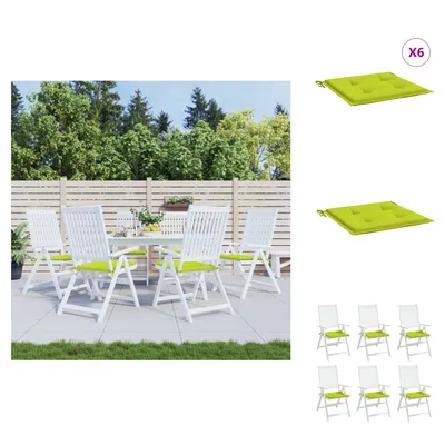 Immagine prodotto di vidaXL Cuscini per sedie da giardino 6 pz. Tessuto Oxford verde chiaro 50x50x3 cm - Cuscino di seduta