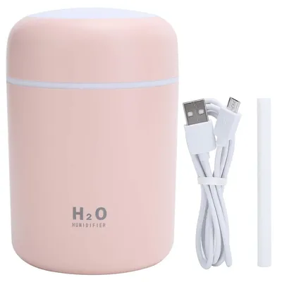 Obrázek produktu pro Mini zvlhčovač vzduchu s barevným LED osvětlením, 300 ml zvlhčovač vzduchu, odvlhčovač rostlin - FRESHMIST Pink