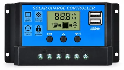 PWM Solarregler 30 A 12/24 V mit LCD und USB