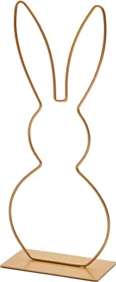Produktbild von Metallring Hase mit Fuß, in vielen Farben und in vielen Größen wählbar | Dekoring, Farbe:Gold, Größe:Hasenohr 29cm