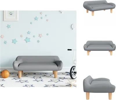 Zdjęcie produktu dla vidaXL Sofa dziecięca jasnoszara 70x40x24 cm tkanina - Meble dla niemowląt i małych dzieci