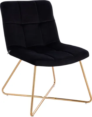 Produktbild von SVITA LYNN Loungesessel Cocktailsessel Clubsessel Polsterstuhl ohne Armlehnen Goldene Beine Samt-Polster Schwarz