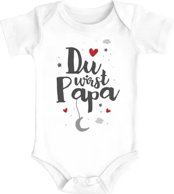 Produktbild von Baby Body mit Spruch Du wirst Papa Ankündigung Schwangerschaft Geschenk werdender Vater Baumwolle SpecialMe® weiß 0-3 Monate