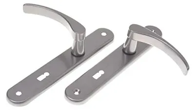 Produktbild von Aqbau® Türdrückerset Langschild Graphit | Türdrücker | Türklinke | Türgriffe | Türbeschlag (BB Buntbart)