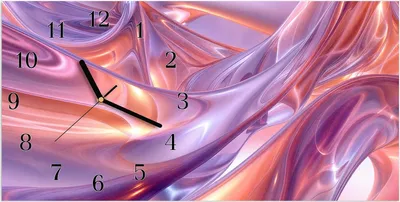Produktbild von Wanduhr aus Glas mit Motiv Abstrakte Wellen- 60 x 30 cm - inkl. Aufhängesystem