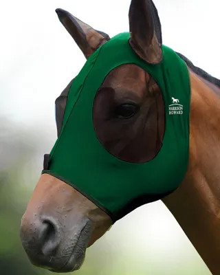 Imagen del producto de Máscara para caballos, fabricada con tejido elástico suave, talla M (para caballos de tamaño medio), para proteger contra insectos